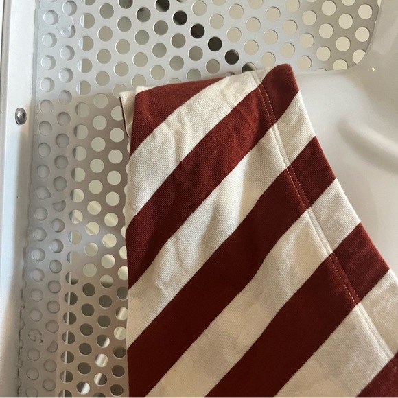 Anthropologie Dulcina Asymmetrical Top Size Small in Rust and White Stripes - Picture 6 of 12